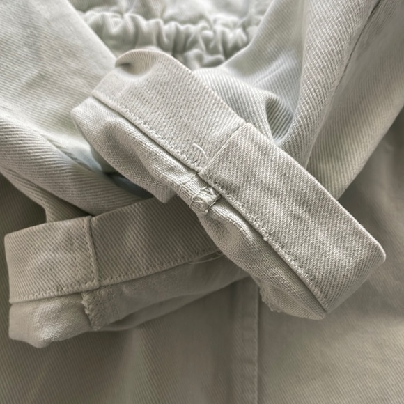 Zara denim oversized jacket w waist tie in green NWOT - Picture 12 of 17